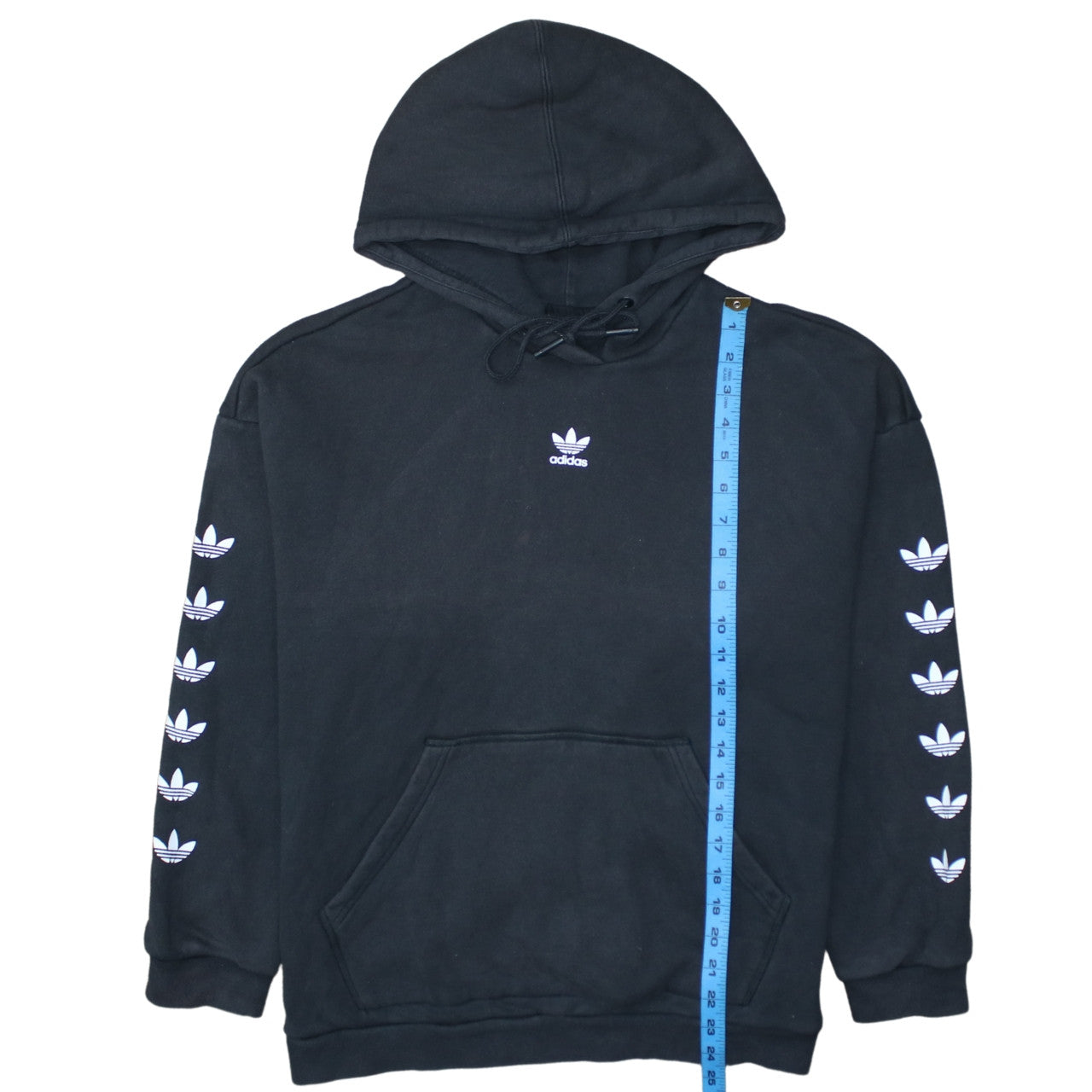 Adidas Women Black Hoodie UK 12 Pullover Hooded Sweatshirt