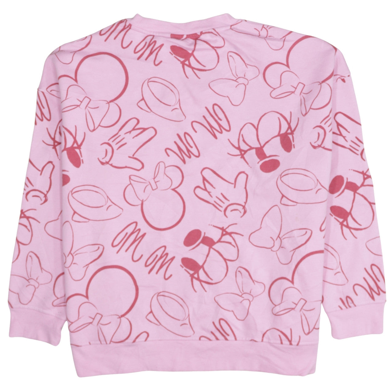 Disney Primark Women Pink Minnie Mouse Pullover Sweatshirt 2XL