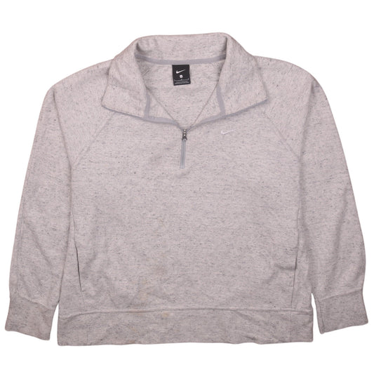 Nike Men's Grey 1/4 Zip Pullover Sweatshirt Size L Regular Fit
