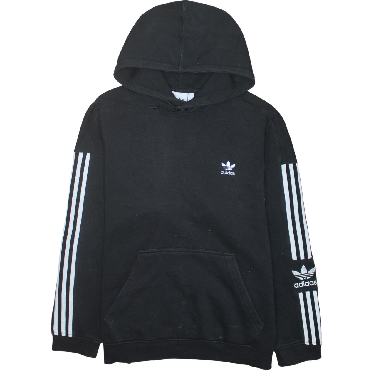 Adidas Men's Black Pullover Hoodie L Regular Fit Logo Sportswear