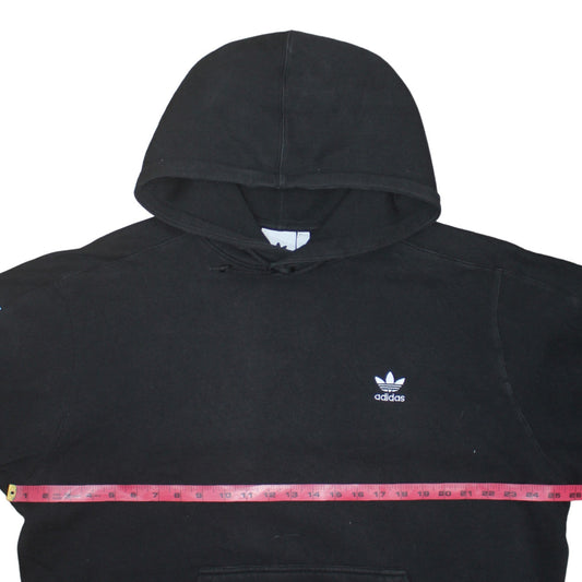 Adidas Men's Black Pullover Hoodie L Regular Fit Logo Sportswear