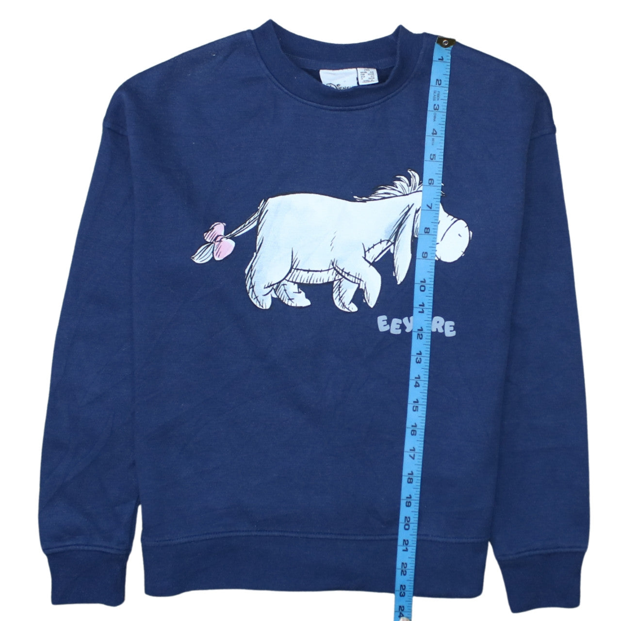 Disney Women Eeyore Blue Crew Neck Pullover Sweatshirt Size 2XS