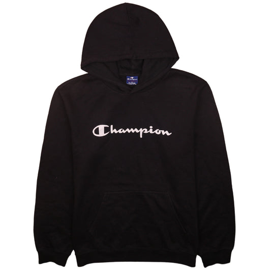 Champion Mens Black XL Pullover Hoodie with Logo Print