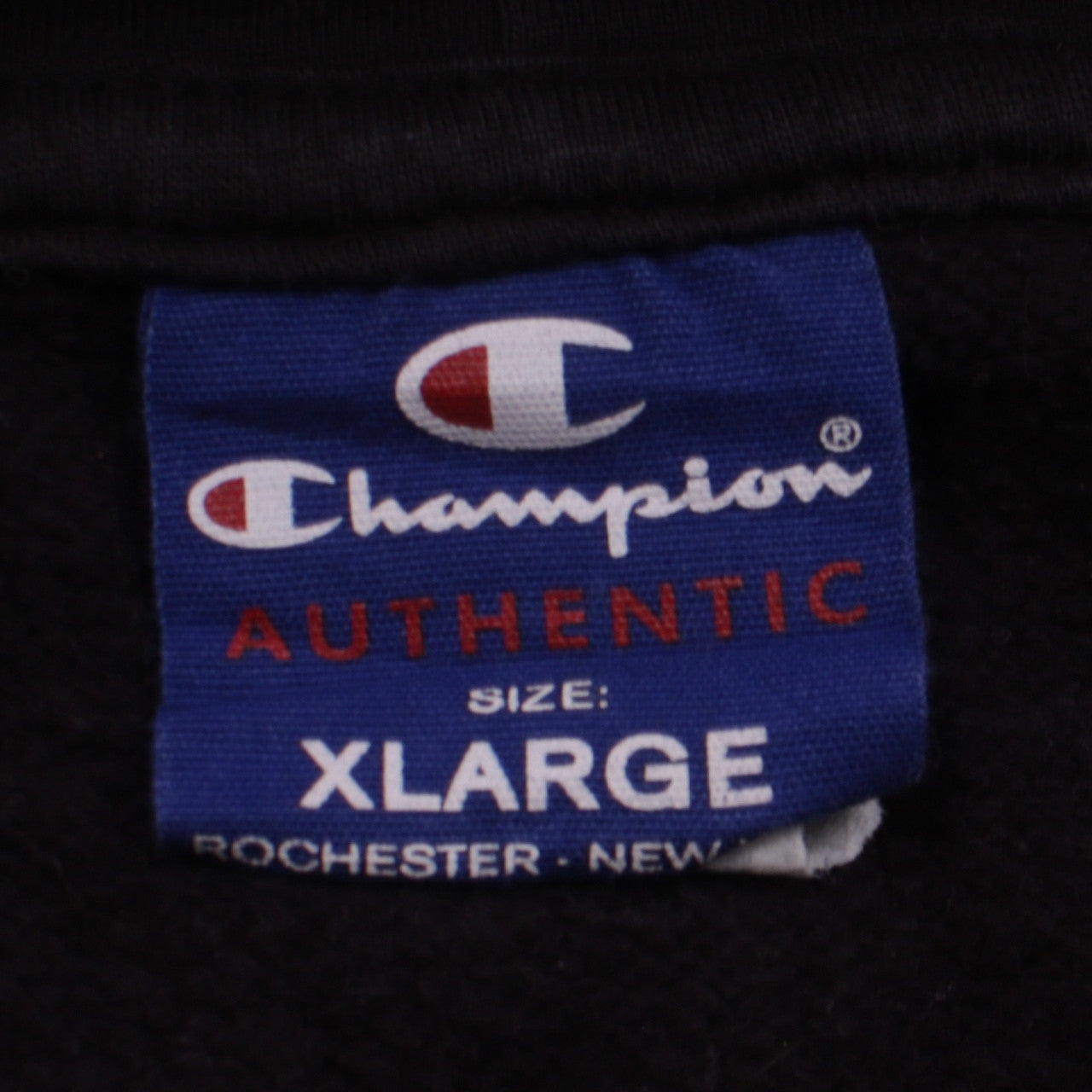 Champion Mens Black XL Pullover Hoodie with Logo Print