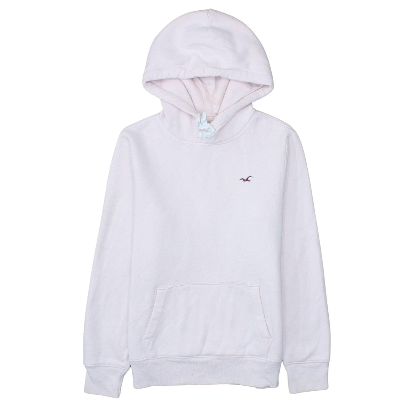 Hollister Womens White Pullover Hoodie Small Cotton Blend Casual