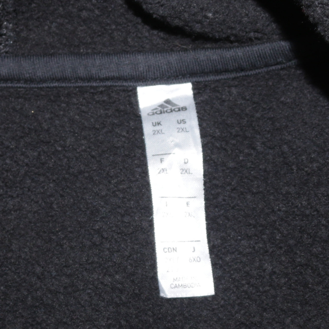 Adidas Mens Black 2XL Pullover Fleece Hoodie Sportswear