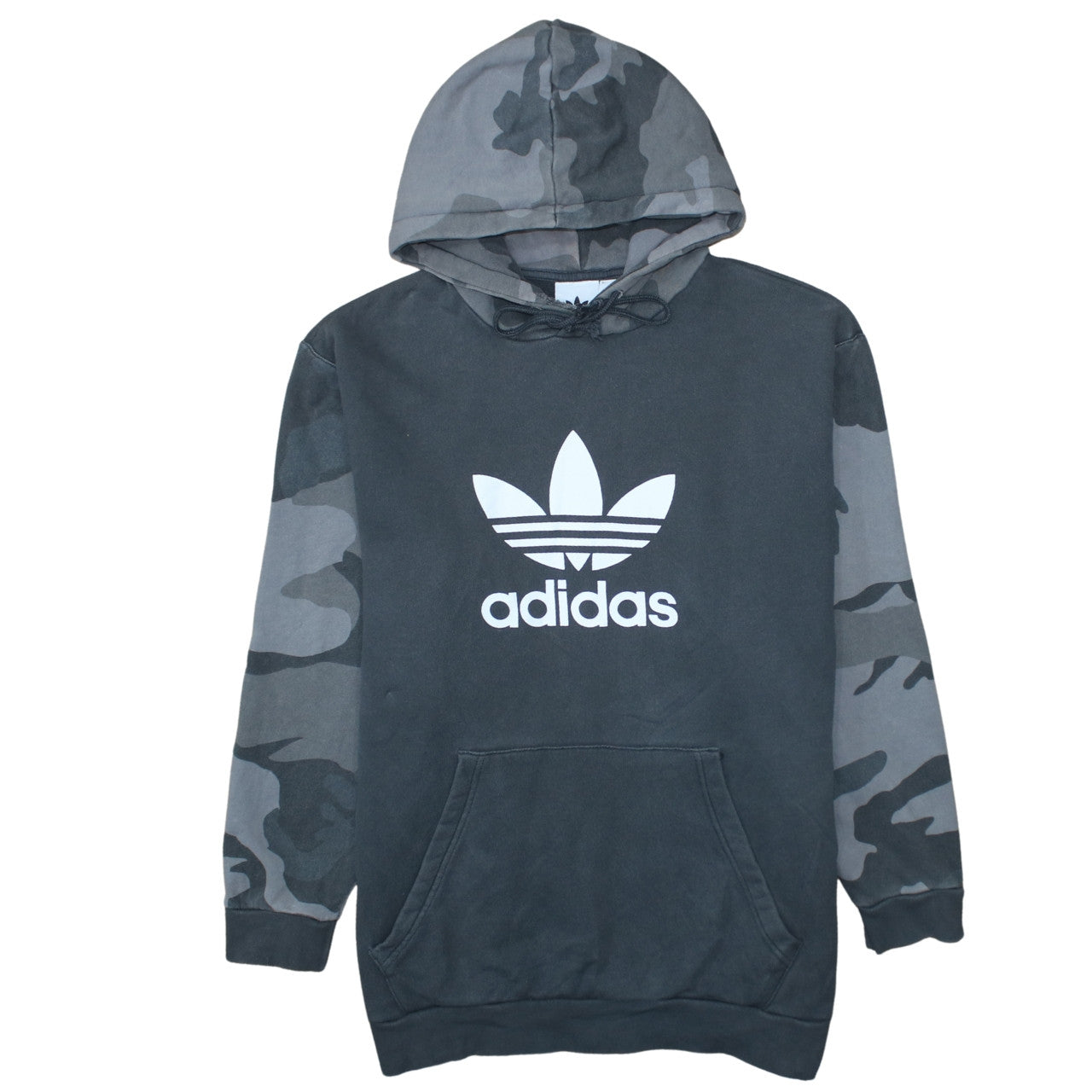 Adidas Mens Black XL Camouflage Sleeve Pullover Hoodie