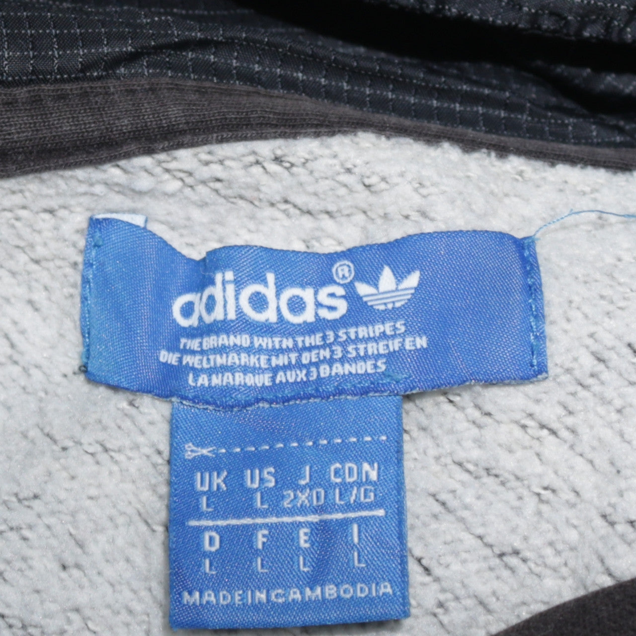 Adidas Men's Black Full Zip Hooded Fleece Sweatshirt Size L