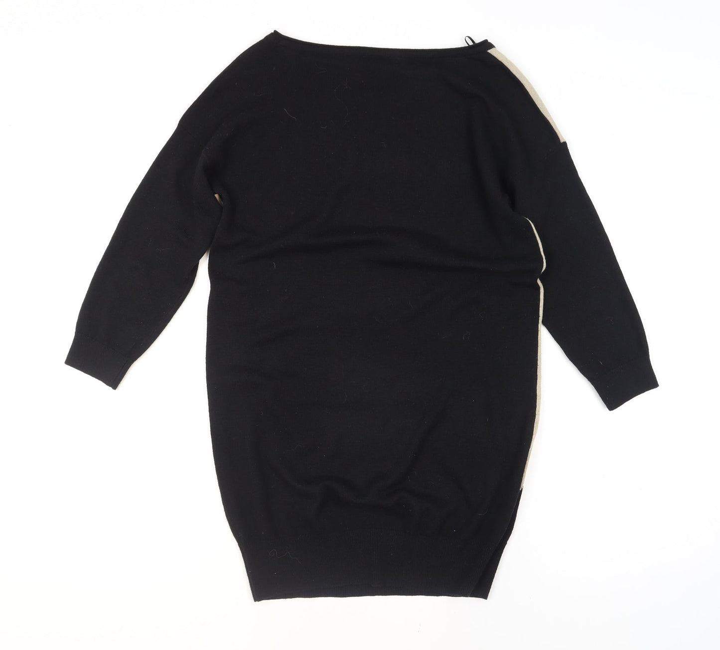 Wallis Women Black Beige Geometric Knit Pullover Jumper S