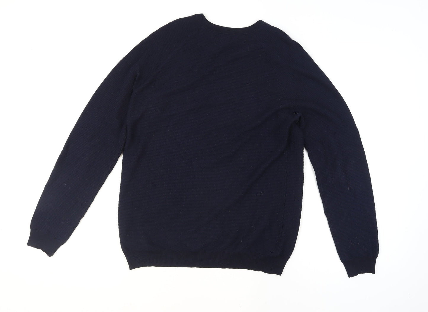 Feraud Men's Blue Knit Crew Neck Pullover Jumper Size M