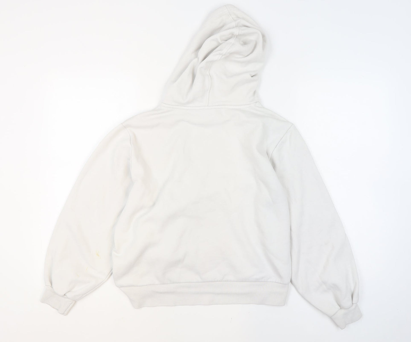 Adidas Women Beige Hooded Pullover Sweatshirt Size 12 Cotton Blend