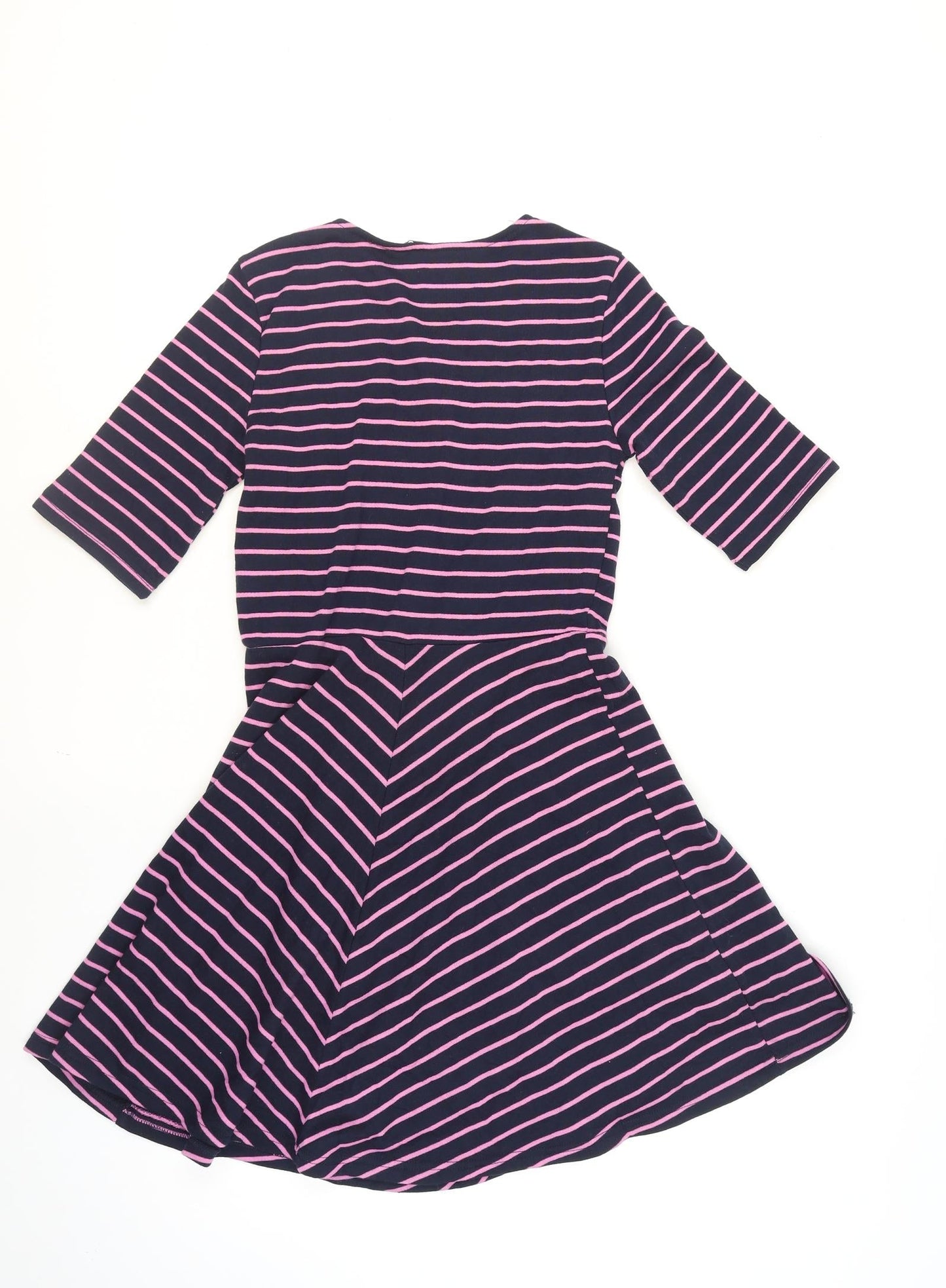 Vero Moda Women's Blue Pink Striped A-Line Knit Dress Size S