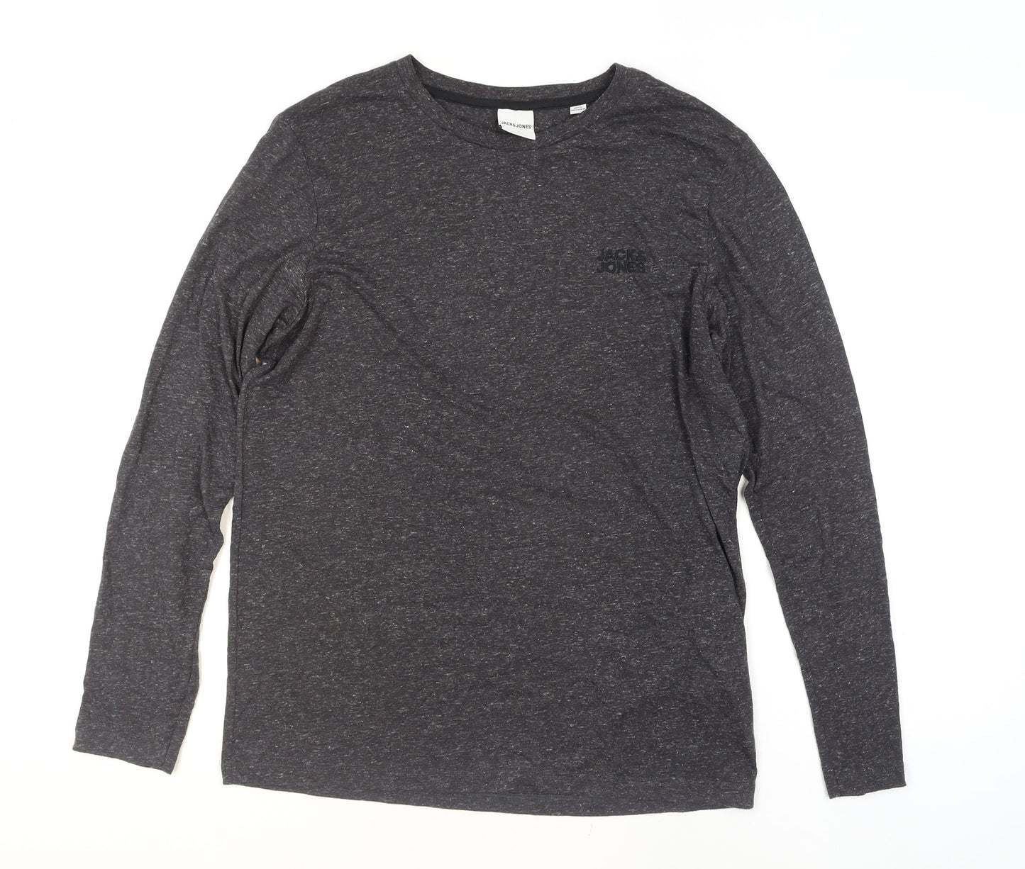 Jack & Jones Men’s Grey Long Sleeve Crew Neck Casual Top Size M