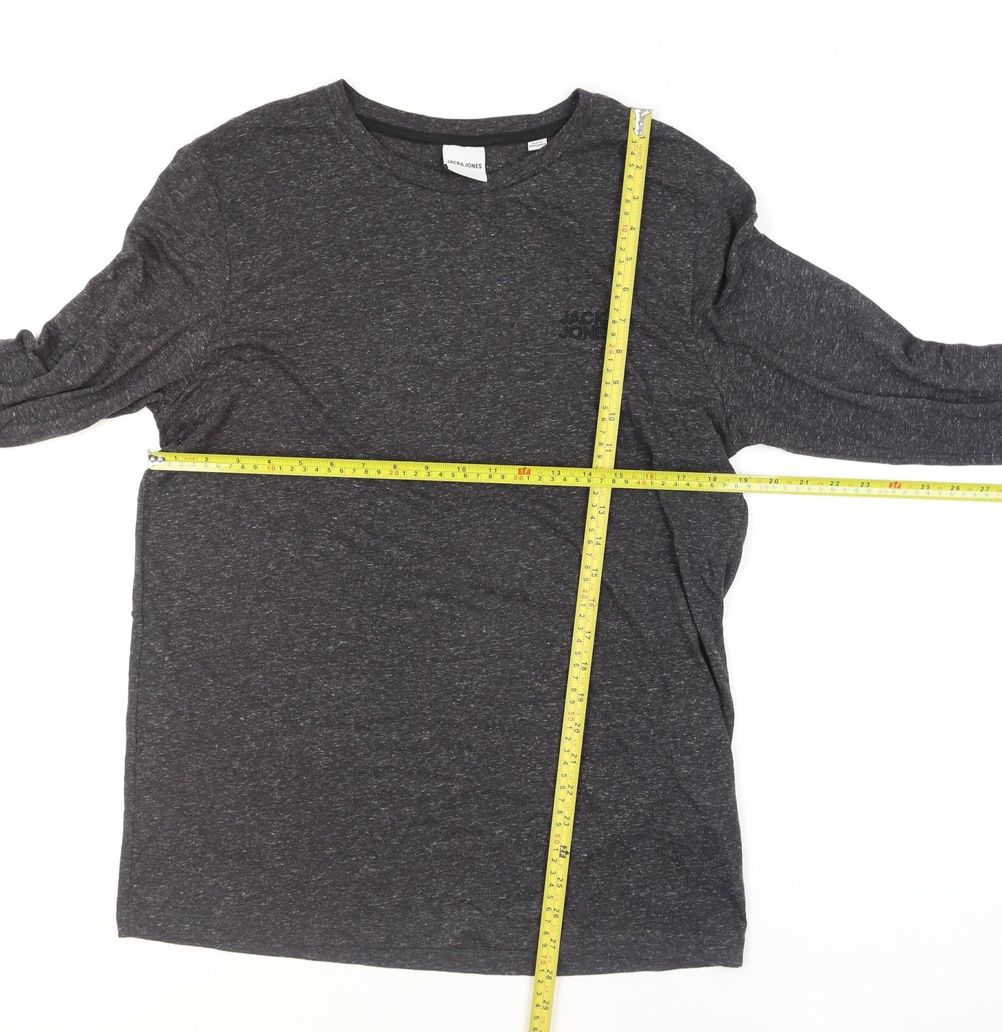 Jack & Jones Men’s Grey Long Sleeve Crew Neck Casual Top Size M