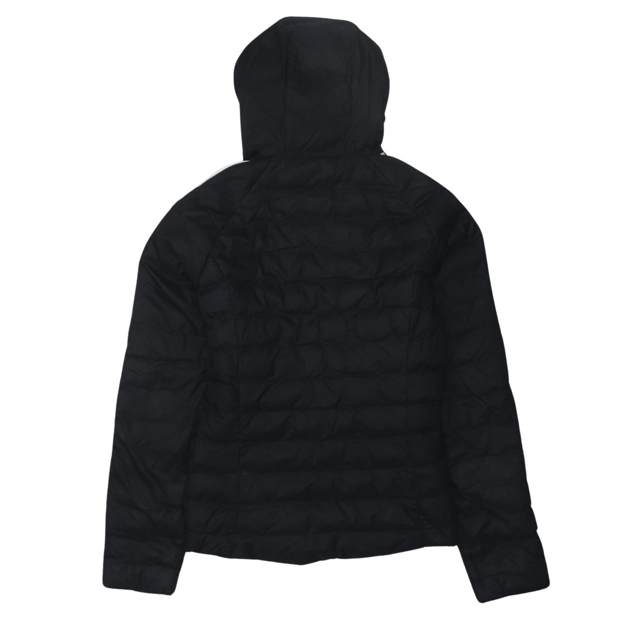 Adidas Womens Black Size 8 Hooded Puffer Jacket with Logo