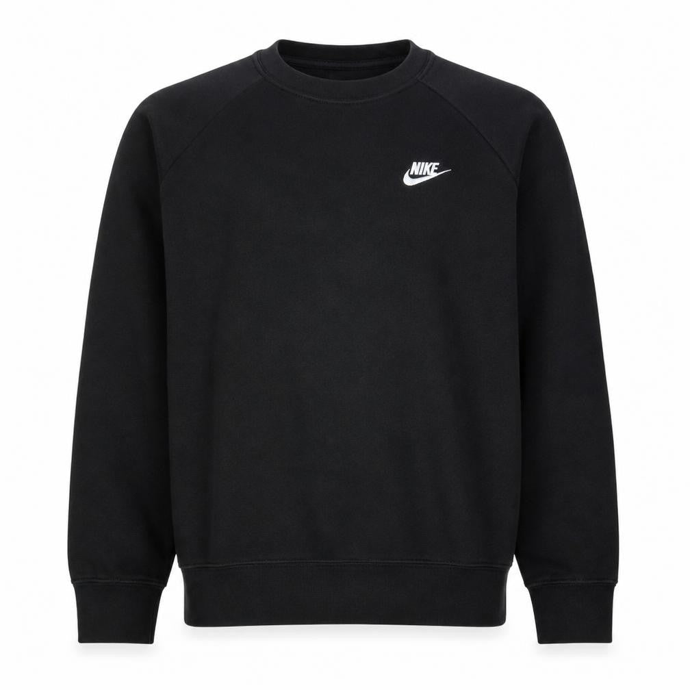 Front view of Nike Men's Black Fleece Pullover Sweatshirt, size S, Regular Fit