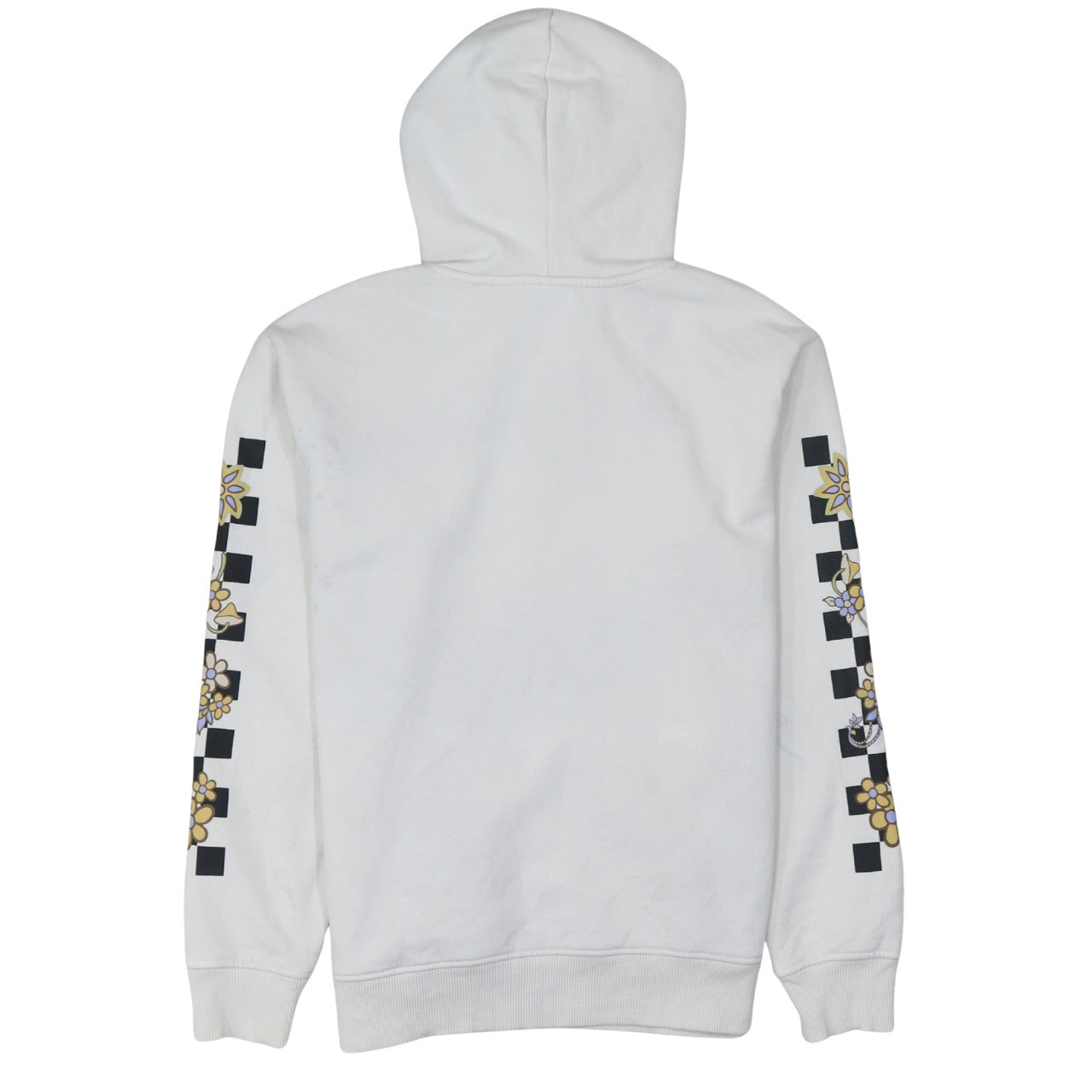 Vans Women's White Small Pullover Hoodie with Floral Butterfly Graphic