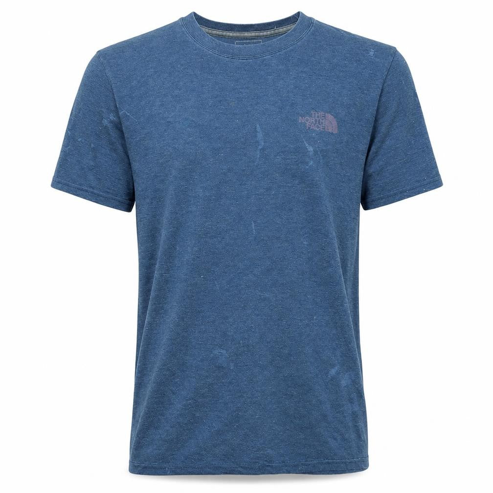 Front view of The North Face Men's Blue Classic Fit Short Sleeve T-Shirt M