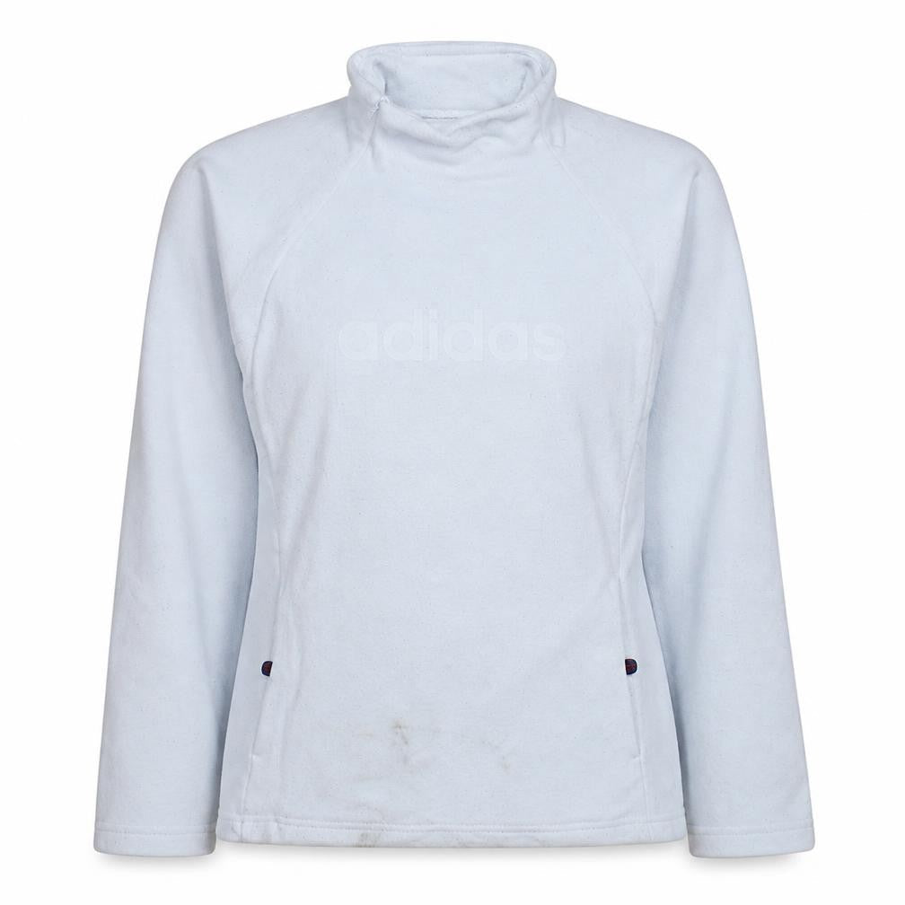 Front view of Adidas Women White, size 14, Long Sleeve Pullover Sweatshirt