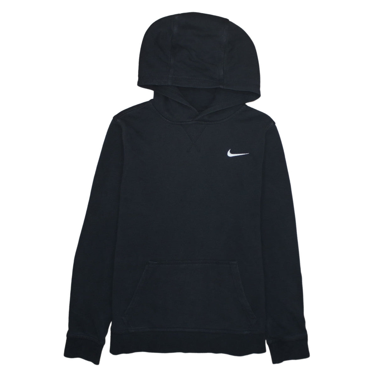Front view of Nike boys’ black xl pullover hoodie sweatshirt cotton blend fleece