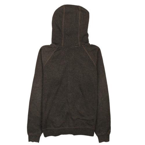 The North Face Womens Brown Full Zip Hoodie Medium Pink Logo Fleece