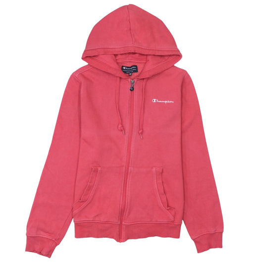Champion Womens Pink Full Zip Hoodie Medium Cotton Blend