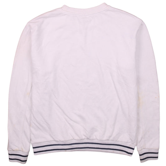 Fila Men's White Pullover Sweatshirt L Crew Neck Logo Athletic