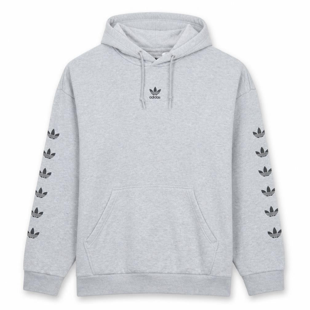 Adidas Women’s Grey Hooded Pullover Hoodie Size 12 with Logo Print