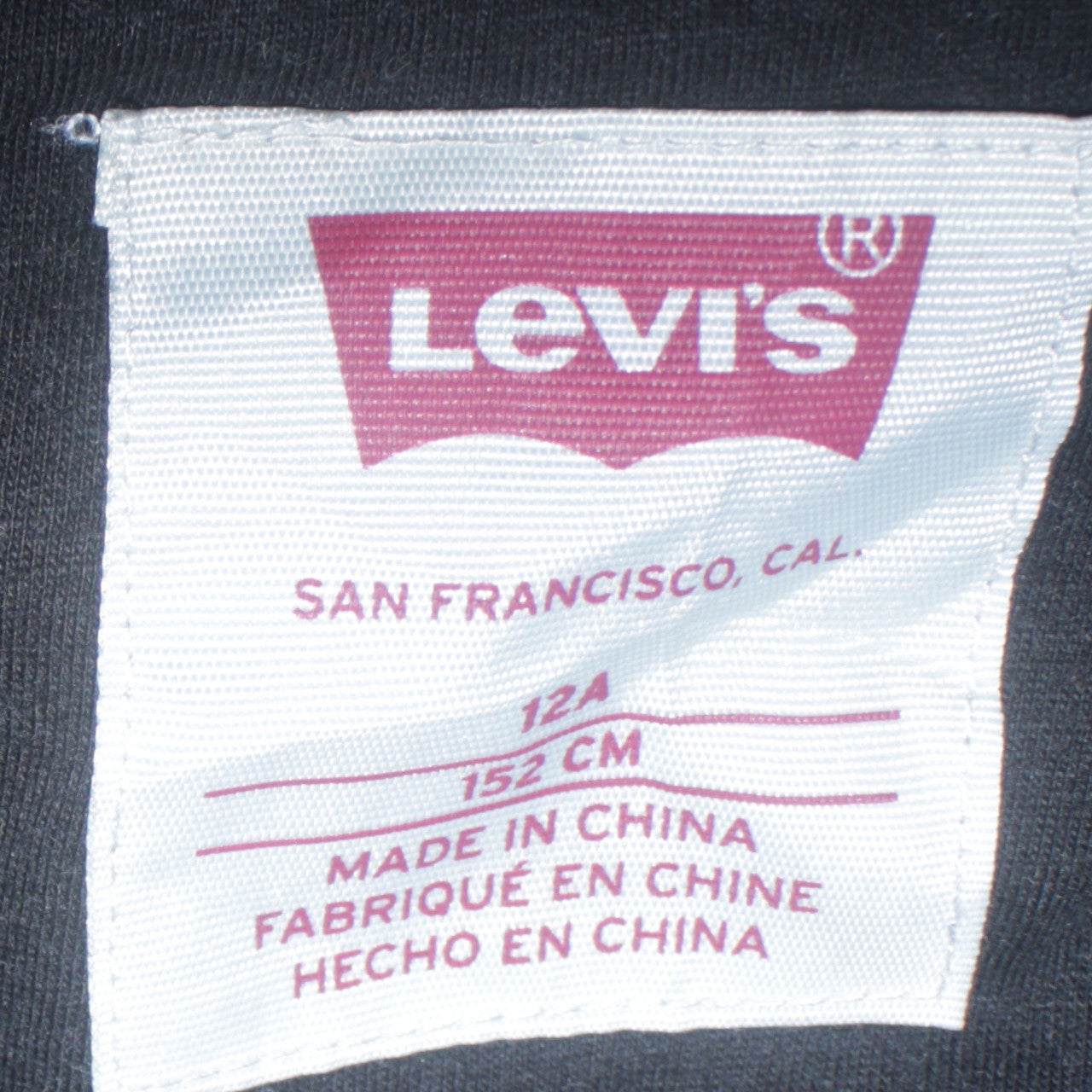 Levi's Boys Black Pullover Hoodie 12 Years Cotton Blend Casual