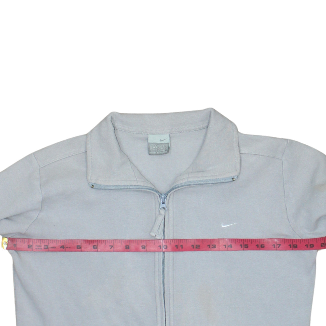 Nike Women Light Grey Full Zip Sweatshirt Size M Classic Fit