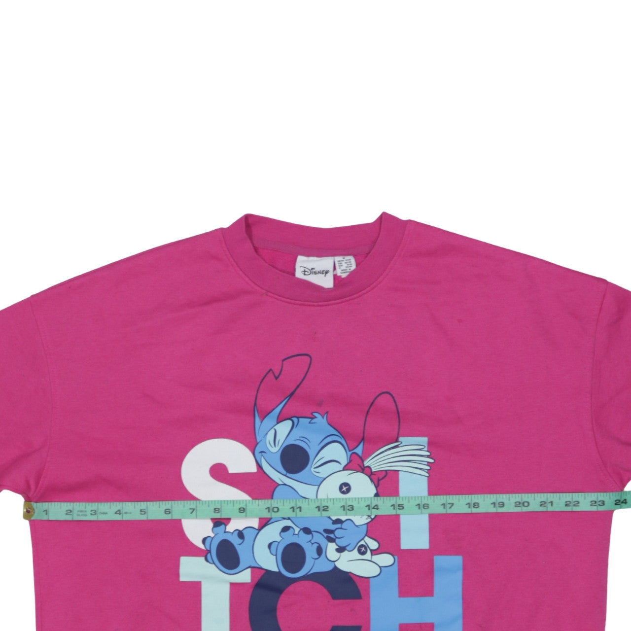 Disney Women Pink Stitch Sweatshirt Size M Graphic Pullover