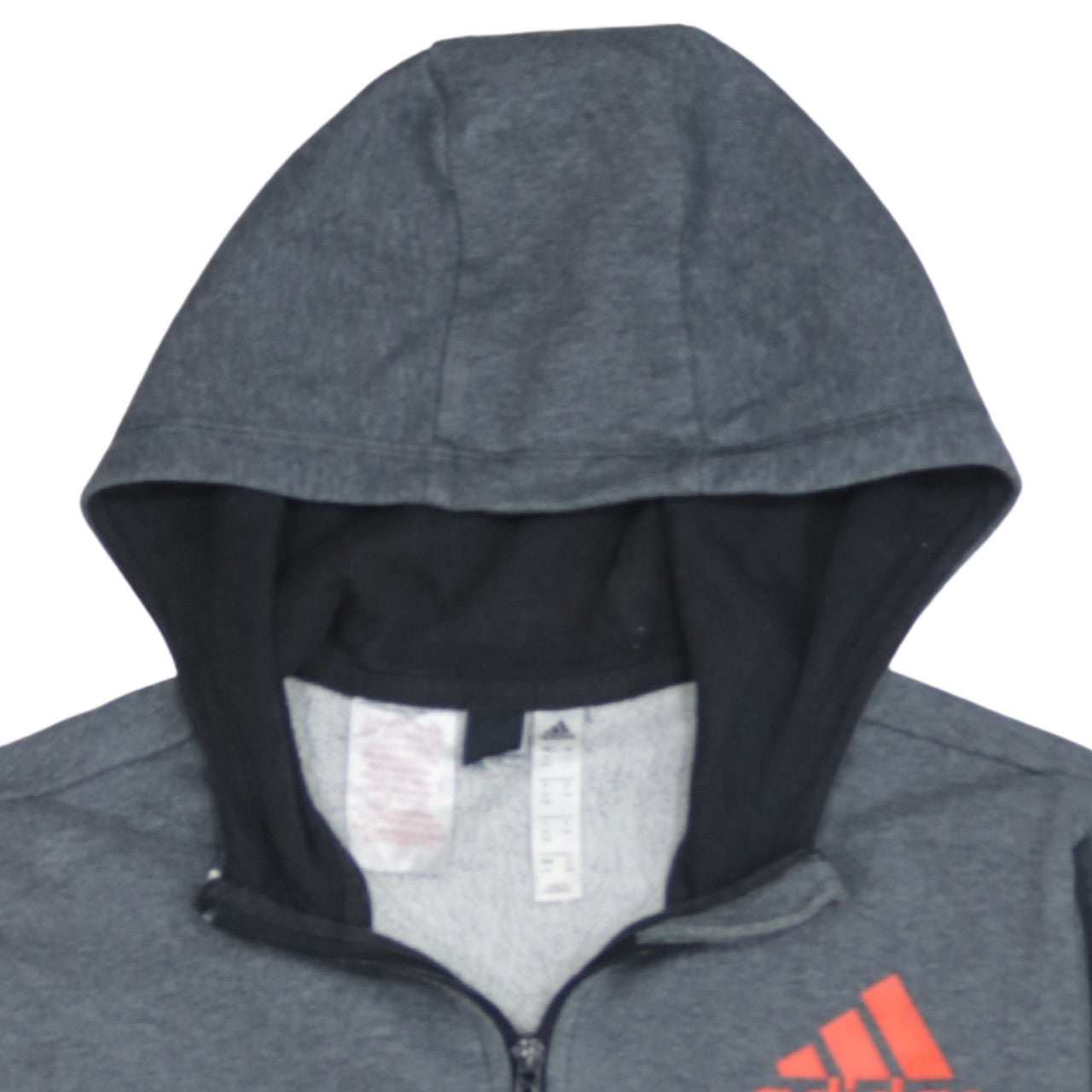 Adidas Boys Grey Black Full Zip Hoodie 13-14 Years Classic Sportswear