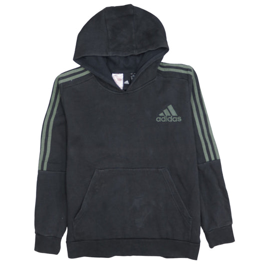 Adidas Teens Black Pullover Hoodie 164 Fleece Sportswear