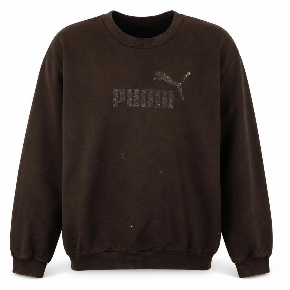 Puma Men's Brown XL Pullover Sweatshirt Crew Neck Logo Sportswear