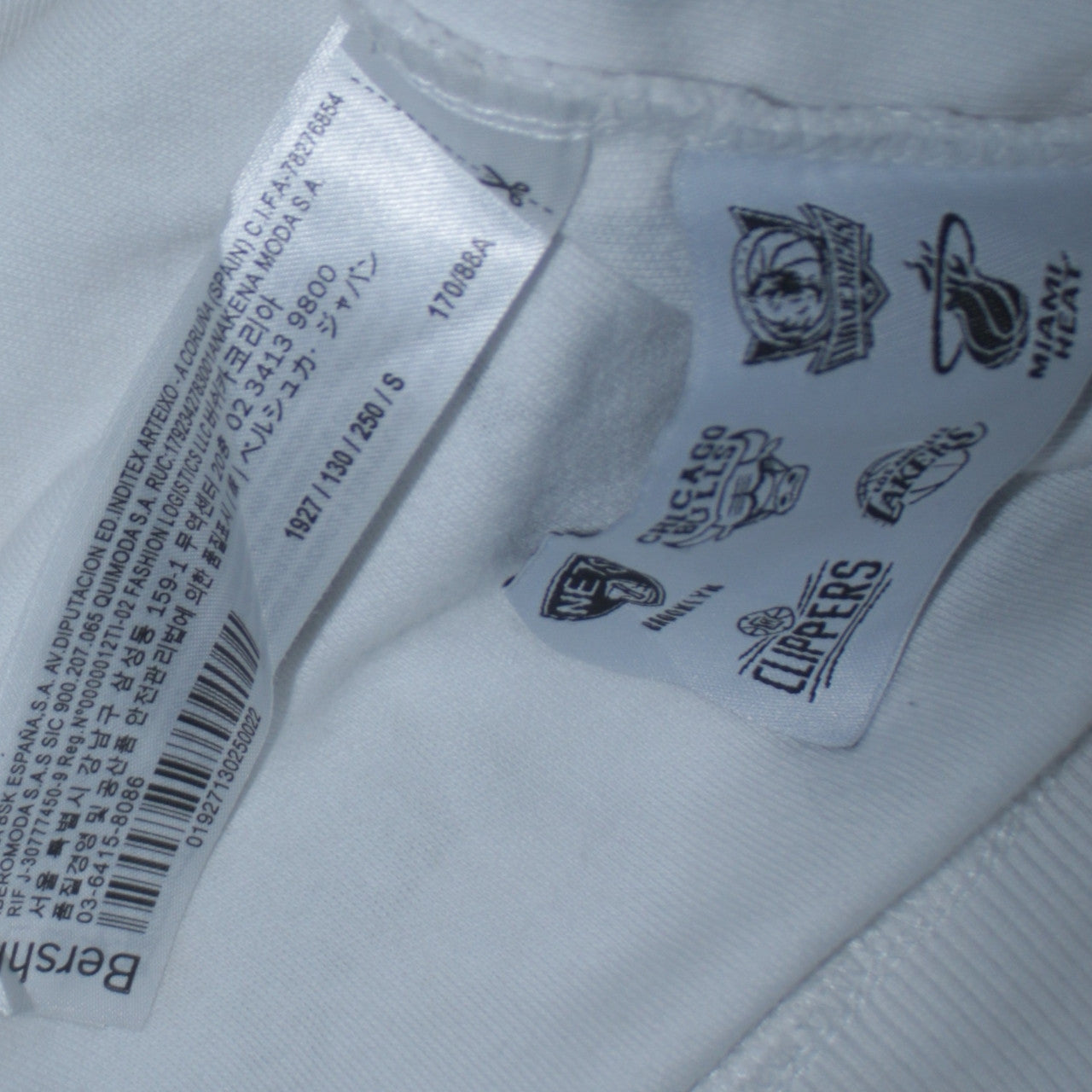 Bershka Men’s White NBA Pullover Hoodie Size S Graphic Print