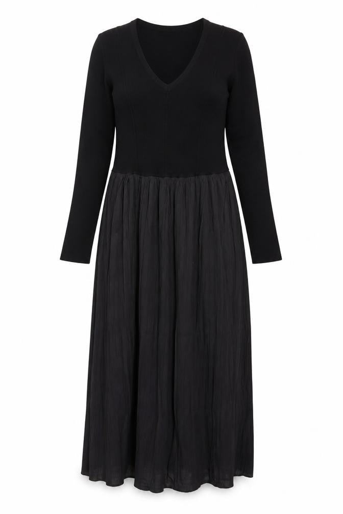 Live Unlimited Women’s Black Long Fit & Flare Dress UK 12