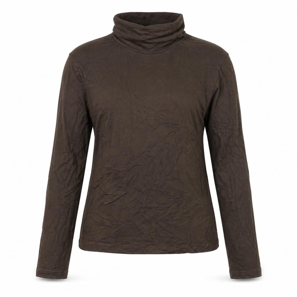 Trussardi Jeans Women's Brown Roll Neck Long Sleeve Top M