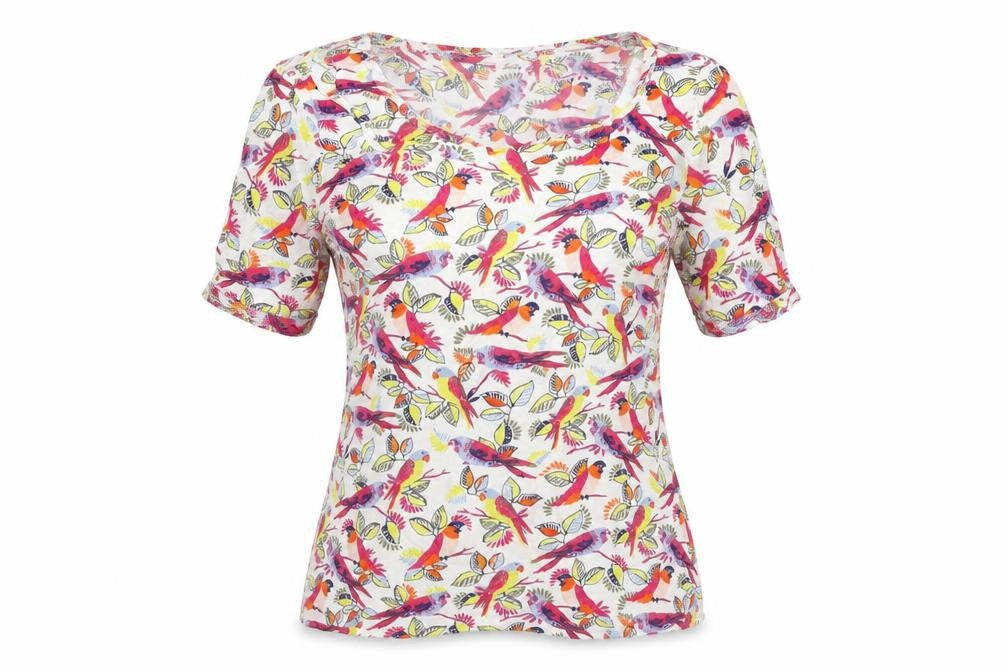 Marks & Spencer Women’s Multicoloured Bird Print Cotton T-Shirt Size 8
