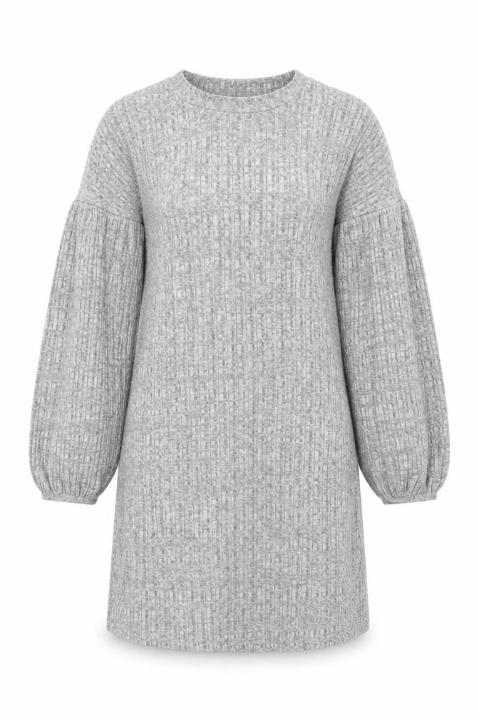 Topshop Petite Grey Knit Jumper Dress Women’s UK 8 Long Sleeve Crew Neck