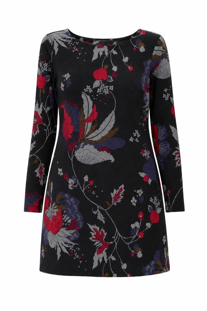Lily and Me Womens Multicoloured Floral Shift Dress Size 12 Long Sleeve