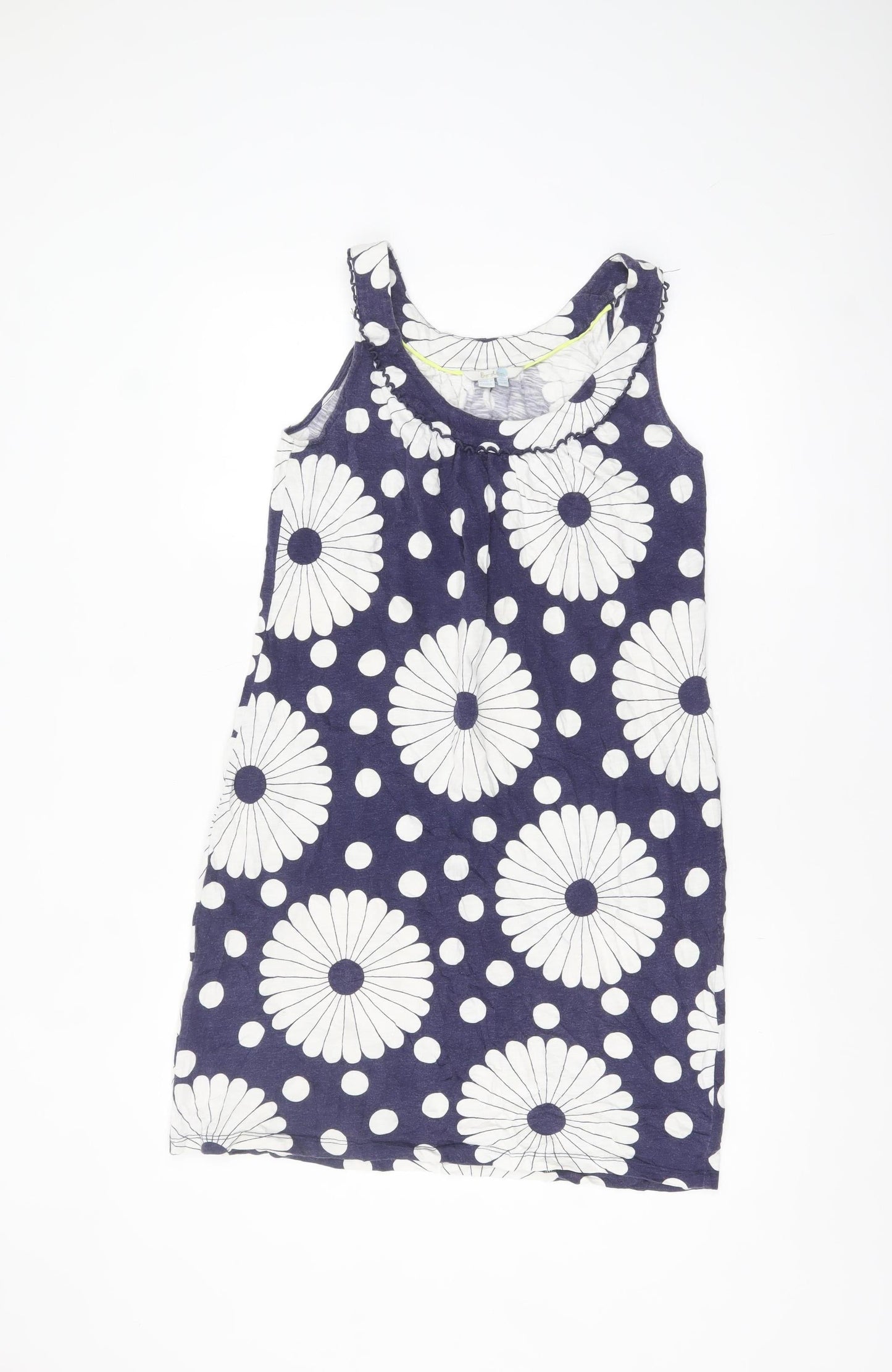 Boden Women’s Blue Floral Polka Dot Sleeveless Shift Dress UK 12