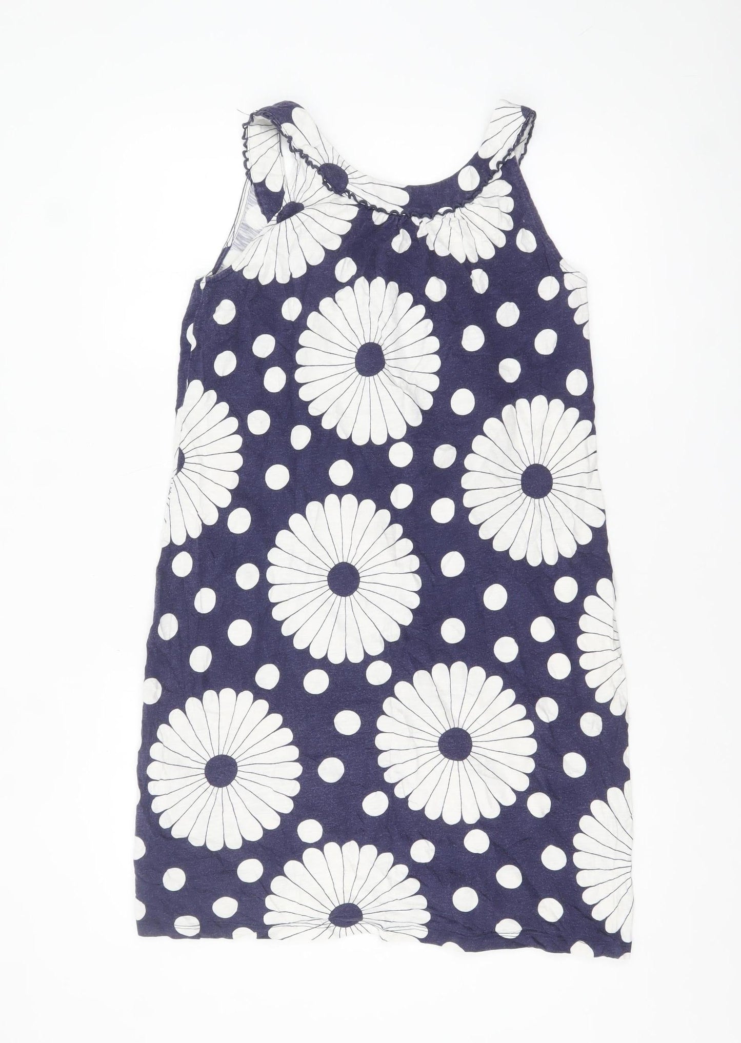 Boden Women’s Blue Floral Polka Dot Sleeveless Shift Dress UK 12