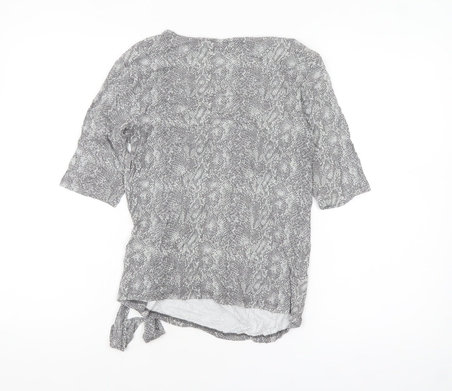 Principles Women Grey Animal Print Wrap Blouse Size 12