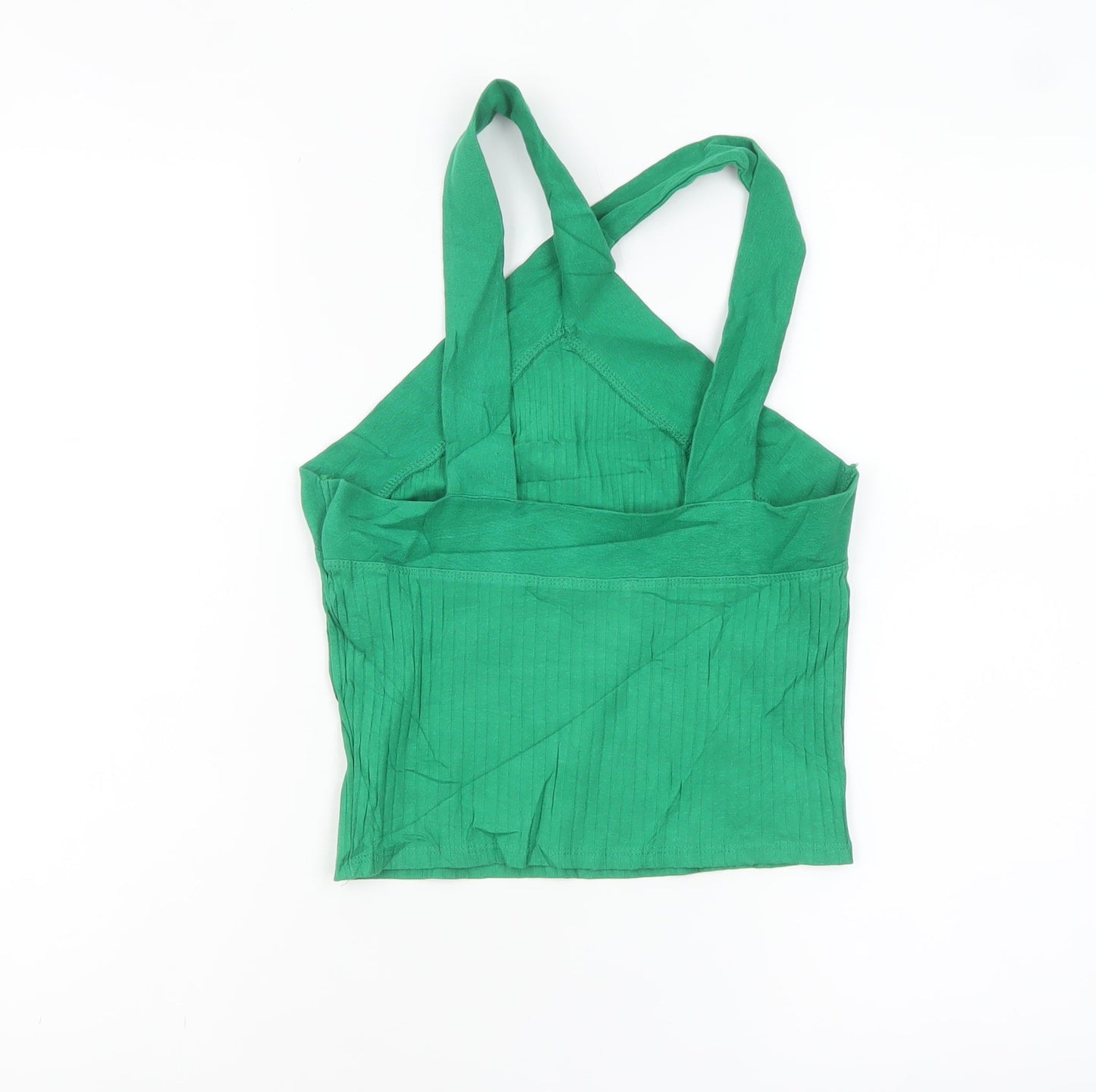 Zara Women Green Halter Ribbed Camisole Tank Top Size 12