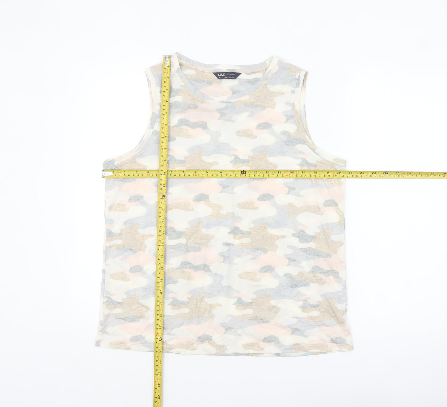 Marks and Spencer Women's Multicoloured Camouflage Tank Top Size 14