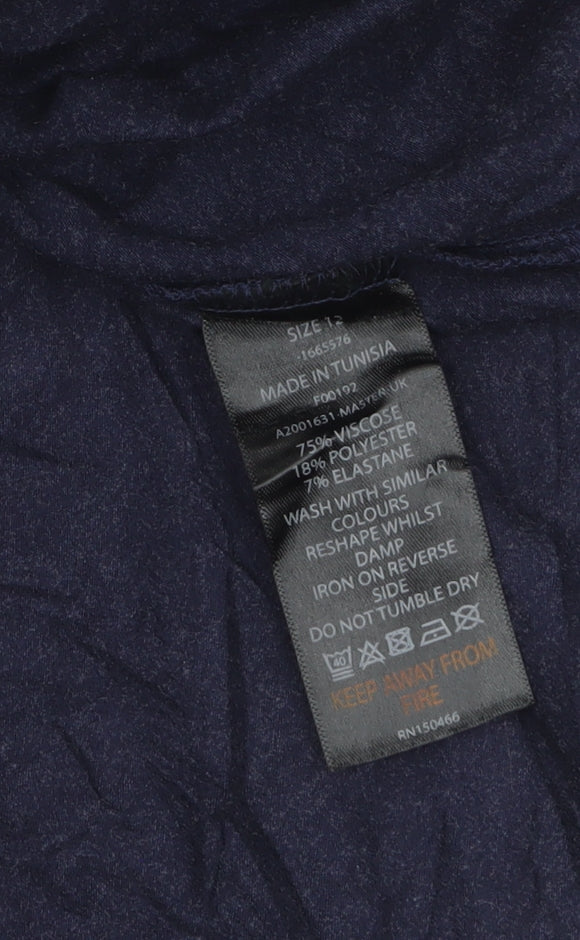 Mauvette Women's Blue Long Sleeve Wrap Blouse Size 12