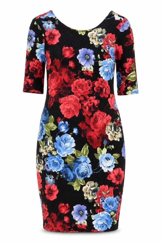 Dorothy Perkins Women’s Multicoloured Floral Bodycon Dress Size 8