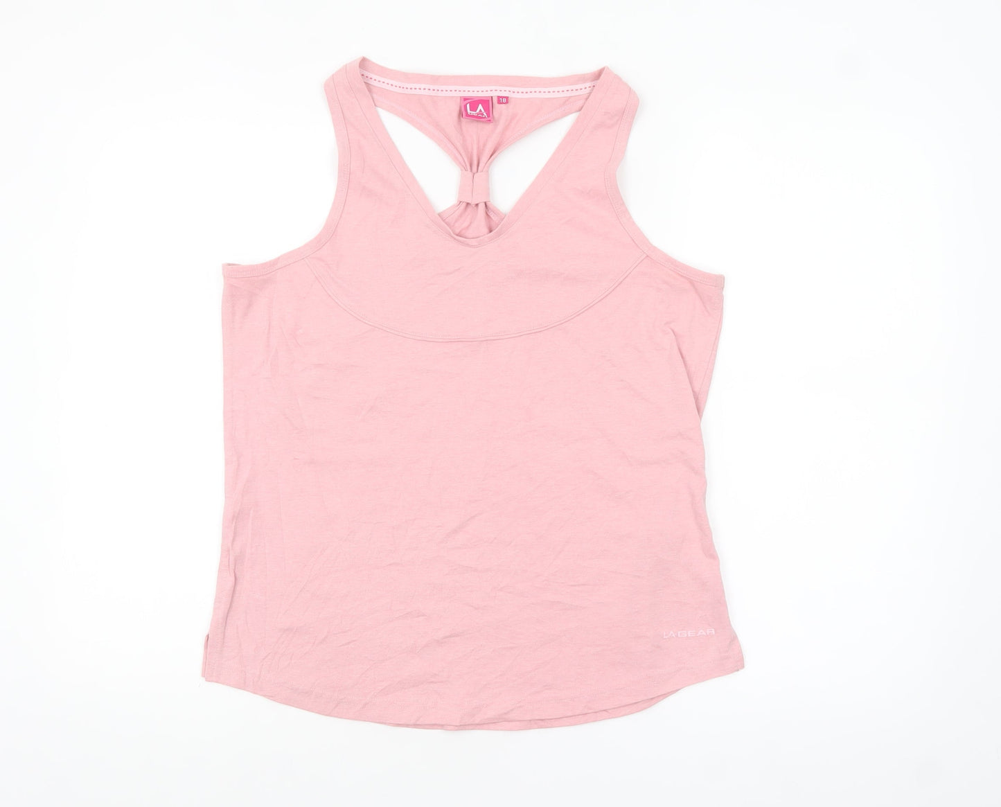 LA Gear Women's Pink Racerback Tank Top Size 18 Polyester Cotton