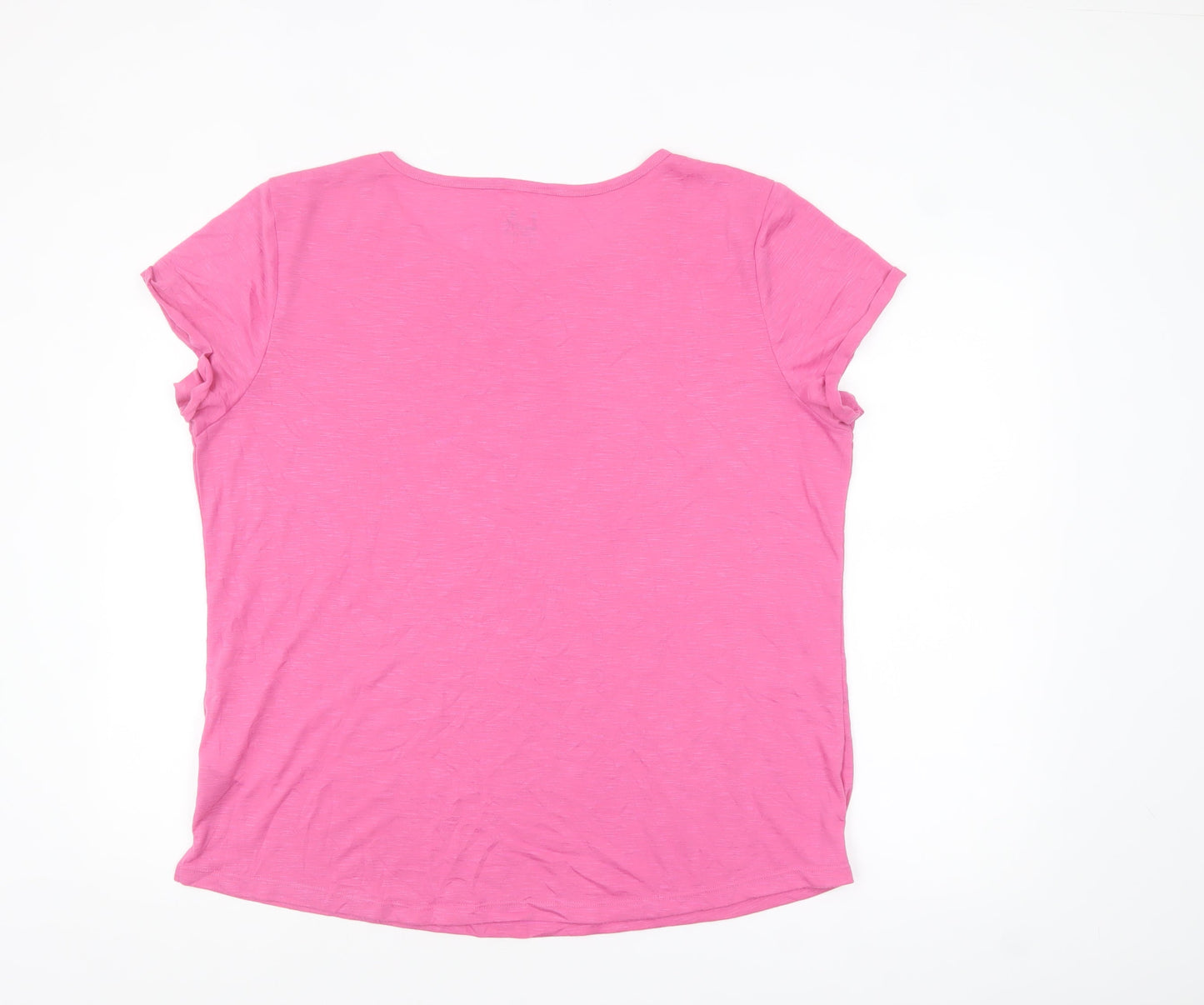 LA Gear Womens Pink Basic Crew Neck Short Sleeve T-Shirt Size 20