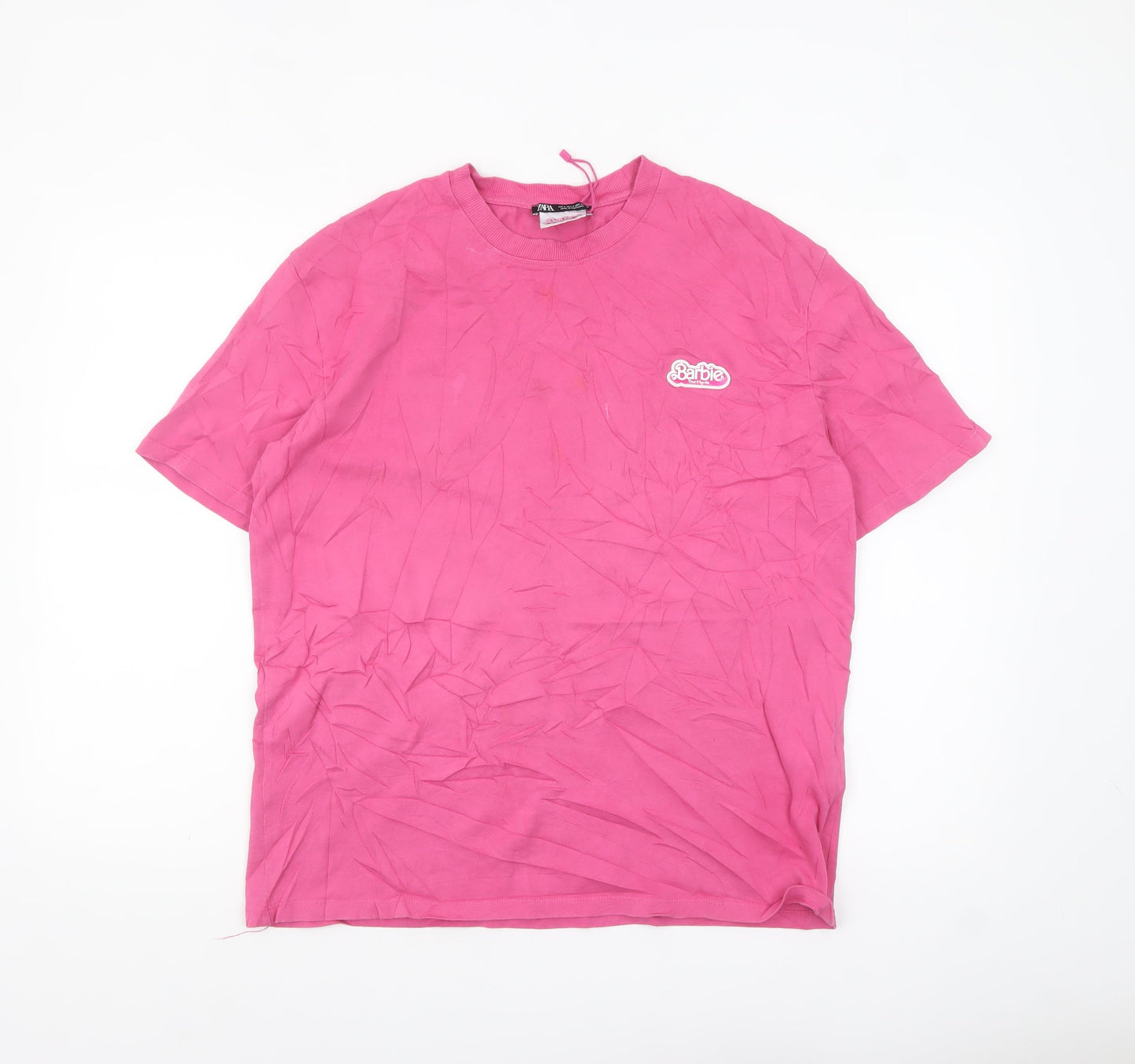 Zara Women Pink Barbie Movie T-Shirt Size S Short Sleeve Cotton